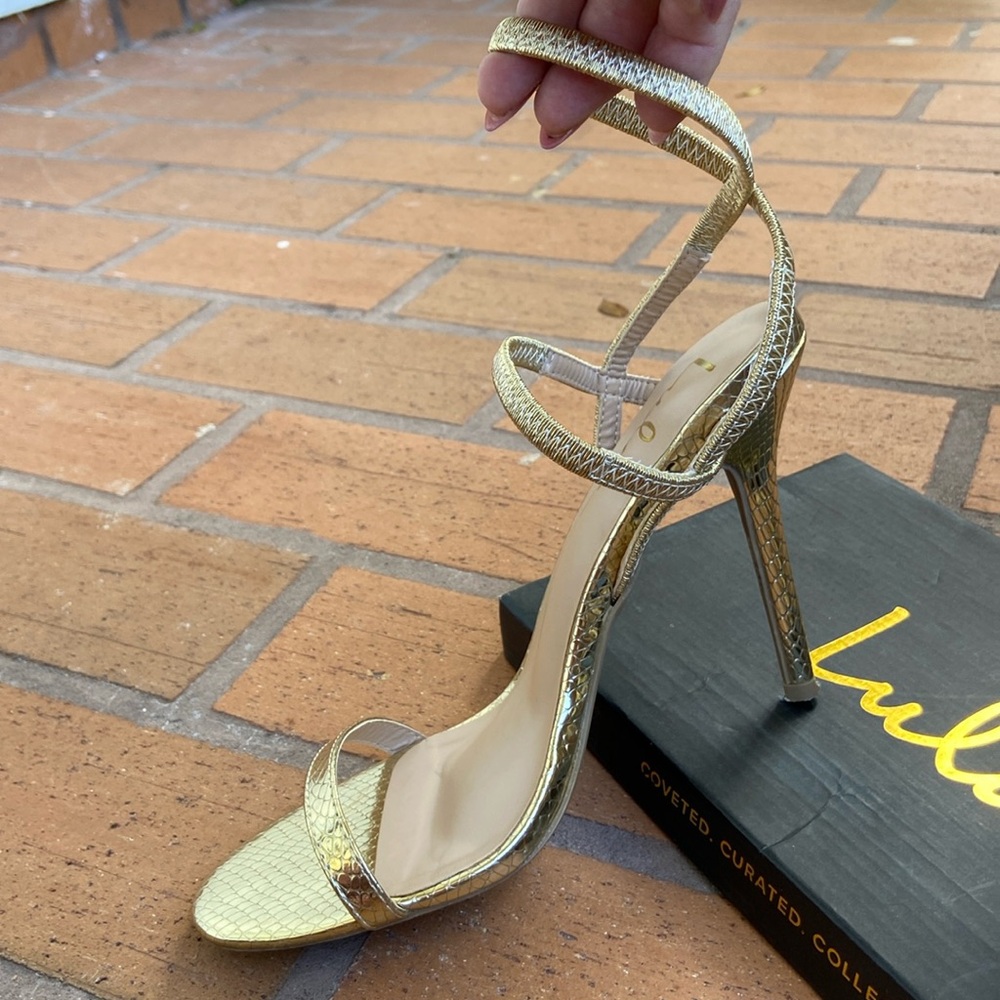 Lulus - Size 8 Style Adele Gold 4” Heels